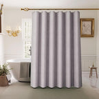 Inhousolu Boho Farmhouse Shower Curtain with Fabric Liner Set, Faux Linen Textured, 14 Metal Hooks Luxury Weighted Hem, Washable Wrinkle Free Bath Curtain for Hotel Bathroom 72" W x 78" LGrey