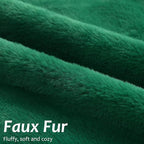 Pallene Faux Fur Plush Christmas Throw Pillow Covers 26x26 Set of 2, Soft Fluffy Couch Pillow Covers for Living Room, Christmas Green