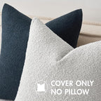 MIULEE 18x18 Inch Decorative Pillow Covers for Couch Bed Set of 2 Textured Boucle Neutral Winter Throw Pillows Light Grey Accent Solid Cushion Pillowcases Sofa Livingroom Home Decor