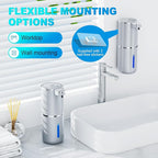 Automatic Foaming Soap Dispenser, 12.8oz/380ml Wall Mount Touchless Soap Dispenser with Sensor, 4-Level Adjustable, IPX5 Waterproof, USB Rechargeable for Bathroom, Kitchen
