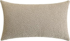 Jeneoo Light Grey Decorative Long Lumbar Thick Throw Pillow Covers Fine Textured Boucle Couch Cushion Cases for Sofa Bedroom Decor, Set of 1, 14 x 36 Inch