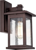 MICSIU Oil Rubbed Bronze Outdoor Wall Sconce, Clear Seedy Glass Outside Porch Sconce, 12 Inch Outdoor Light Fixture for House, Front Door, Entryway, Patio