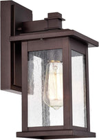 MICSIU Oil Rubbed Bronze Outdoor Wall Sconce, Clear Seedy Glass Outside Porch Sconce, 12 Inch Outdoor Light Fixture for House, Front Door, Entryway, Patio
