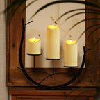 Homemory Flameless Candles with Timer and Remote Control, Battery Operated LED Candles, Realistic Fake Plastic Candles for Wedding, Festival, Home Decor, Waterproof Outdoor, D3”H4”6”8”, Dark Ivory