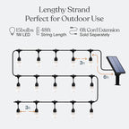 Brightech Ambience Pro Solar Powered Outdoor String Lights, 48 ft Commercial Grade Waterproof Patio Lights, Shatterproof LED String Lights for Outside, Porch - 15 Edison Bulbs, 1W Warm White