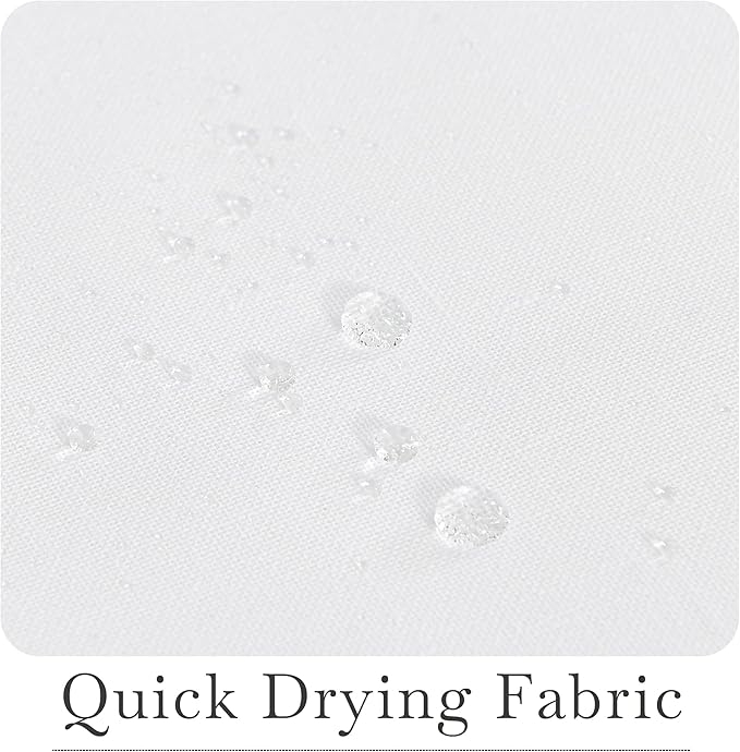 KGORGE White Linen Shower Curtain - Semi Sheer Lightweight Button Hole Half Privacy Quick Dry Shower Curtains for Bathroom Bathtub Decor, White, 54 x 78 inches Long, Hooks Included
