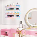 upsimples Acrylic Shelves for Wall Decor, 15" Display Shelf for Perfume, Skincare, Nail Polish, Wall Organizer for Bathroom, Bedroom, Living Room, Playroom, Kids Bookshelf, Iridescent, 4 Pack