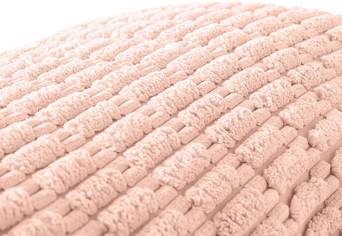 Fancy Homi Blush Pink Long Body Lumbar Lumbar Decorative Throw Pillow Covers 14x36 Inch for Bed Couch Bedroom Bench, Soft Corduroy Rectangle Solid Pillow Case, Rustic Farmhouse Boho Room Decor