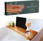 Superior Bathtub Table Tray for Small Tubs - Adjustable Bath Tub Tray Wood - Sustainable Minimalist Teak Bathtub Shelf Across Tub - Anti-Slip Bathroom Accessories Holders for Tub 29" in.