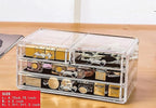 Cq acrylic 3 Pack Clear Makeup Organizer for Vanity,Countertop,Stackable 8 Drawers Cosmetic Storage for Hair Clip,Jewelry,Lipstick,Makeup Brush,Beauty Product Desk and Bathroom Skincare Organizers