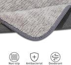 Bath Mats 36x24 Non-Slip Absorbent Bathroom Rug, Quick Dry Machine Washable Shower Tub Mat with Rubber Backing, Soft Floor Carpet for Bathroom Decor Bark Light Gray