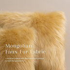 Phantoscope Faux Fur Pillow Cover Decorative Fluffy Throw Pillow Mongolian Luxury Fuzzy Pillow Case Cushion Cover for Bedroom and Couch,Ginger 26 x 26 Inches