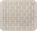Silicone Dish Drying Mat for Multiple Usage,Easy clean,Eco-friendly,Heat-resistant Silicone Mat for Kitchen Counter or Sink,Refrigerator or Drawer Liner Tapioca 2XL 24 inches x 18 inches