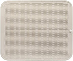 Silicone Dish Drying Mat for Multiple Usage,Easy clean,Eco-friendly,Heat-resistant Silicone Mat for Kitchen Counter or Sink,Refrigerator or Drawer Liner Tapioca XL 18 inches x 16 inches