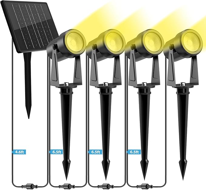 ZYAN Solar Landscape Spotlights Outdoor Waterproof IP65, Solar Powered Garden Yard LED Spot Lights for Outside Plant, Tree, Pathway, Auto On/Off Wall Lights for Walkway, Patio, Lawn-8 Pack