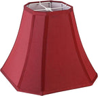 Wine Red Square Cute Lamp Shades Octagonal Faux Silk Lampshade Replacement Medium Lampshade 6.5×13×10.6IN(Spider) Vintage Lamp Shade for Table & Floor Lamp - Easy Assembly(Single)