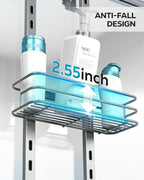 Nieifi Over the Door Shower Caddy, Adjustable 3 Tier Hanging Shower Organizer with Soap Holder Bathroom Shelves with Hooks, Gray