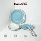 Rock Ridge Speckled Stoneware Dinnerware Set (18pc Set, Turquoise and Ivory)