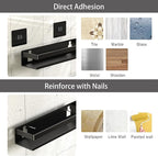 Aluminum Shower Rack 2-Pack 11.8in, Stick-on Bathroom Rack, Thickened and Sturdy Bathroom Storage Rack Wall-Mounted, no Punching and no Drilling Installation Methods(2 Layers 11.8in)