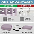 Lavender No Hook Shower Curtain with Snap in Liner,230GSM Waffle Weave Shower Curtains for Bathroom,71W x 74H