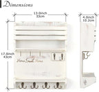 Key Holder, Wall Mounted Mail Organizer, Keys Holder on Wall with 9 Key Hooks, Cream-Colored