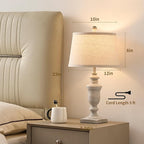 23" Farmhouse Table Lamps Set of 2, 3 Way Dimmable Lamps with 2 LED Bulbs and Rocker Switch, Vintage Nightstand Lamp for Bedroom Living Room Office End Table Entryway, Antique Grey