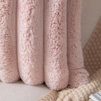 Faux Fur Plush Throw Pillow Covers 18x18 Inch Set of 2 - Luxury Decorative Fuzzy Striped Soft Cozy Pillowcase for Couch, Sofa, Living Room - Pink