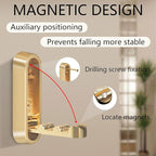 2PCS Foldable Gold Wall Hooks, Heavy Duty Zinc Alloy Folding Wall Hooks,Folding Coat Hooks, Flip Down Hook for Hanging Coats, Bags, Hats, Cooking Utensil, Bathrobes, Keys (Gold)