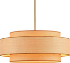 Farmhouse 23.6" Large Drum Rattan Chandelier 6-Lights Vintage Boho Rattan Chandelier Retro Vintage Bamboo Drum Chandeliers for Dining Room, Kitchen Island, Living Room, Bedroom