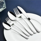 Silverware Set for 8, 45 Piece Stainless Steel Flatware Cutlery Fork and Spoon Set with Serving Utensils Set, Dishwasher Safe, Gift Package for Wedding Housewarming