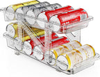 Soda Can Dispenser for Refrigerator Can Holders for Fridge,Adjustable Width Soda Can Organizer for Refrigerator,Drink Organizer for Fridge Suitable for Storage Cabinet and Pantry Clear (1 Pack)