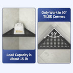 Corner Shower Shelf 2 Pack, 304 Stainless Steel Shelf for Bathroom, 10'' Grout in Shelves Rack for Tiled Wall, No Drilling Needed (10'', Black)