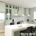 Pendant Light 2 Pack with Clear Striped Glass Lmapshade, Brass Vintage Pendant Light Adjustable Hanging Light for Kitchen Island Dining Room Hallway