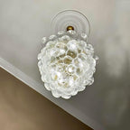 Longree Mid Century Bubble Ball Swirled Glass Chandelier, 36 * 44 in. 2-Tier Frame Gild Gold and Clear Blown Glass Large Cluster Bbble Pendant Light Fixture for Bedroom Restaurant Dining Room