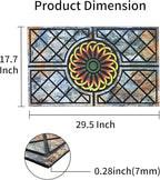 Door Mat Welcome Mat, Heavy Duty Door Mat 17.7 x 29.5 Inch Front Rug Doormat for Outdoor Entrance Home Non-Slip Rubber Rug for Front Door, Outside, Entryway, Patio (Flower)