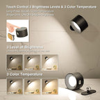 LED Wall Sconce, Wall Mounted Lamp with Rechargeable Battery Operated USB Port 3 Color Temperature & 3 Brightness Level 360°Rotate Magnetic Ball, Cordless Light for Reading Study Bedside
