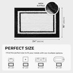 GRANNY SAYS Microfiber Bathroom Rugs Non Slip Washable, Water Absorbent Bathroom Mats for Tub Non Slip, Soft Bath Mats for Floor & Shower, Bath Rug, 16" x 24", Black Bath Rug