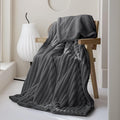 MOSAYT Throw Blanket for Couch Or Bed, Super Soft Faux Rabbit Fur Lamb Hair Blanket, Elegant Ruched Design Fleece Blanket, Grey Cozy Blanket for Couch, Sofa and Bed(50x60 Inch)