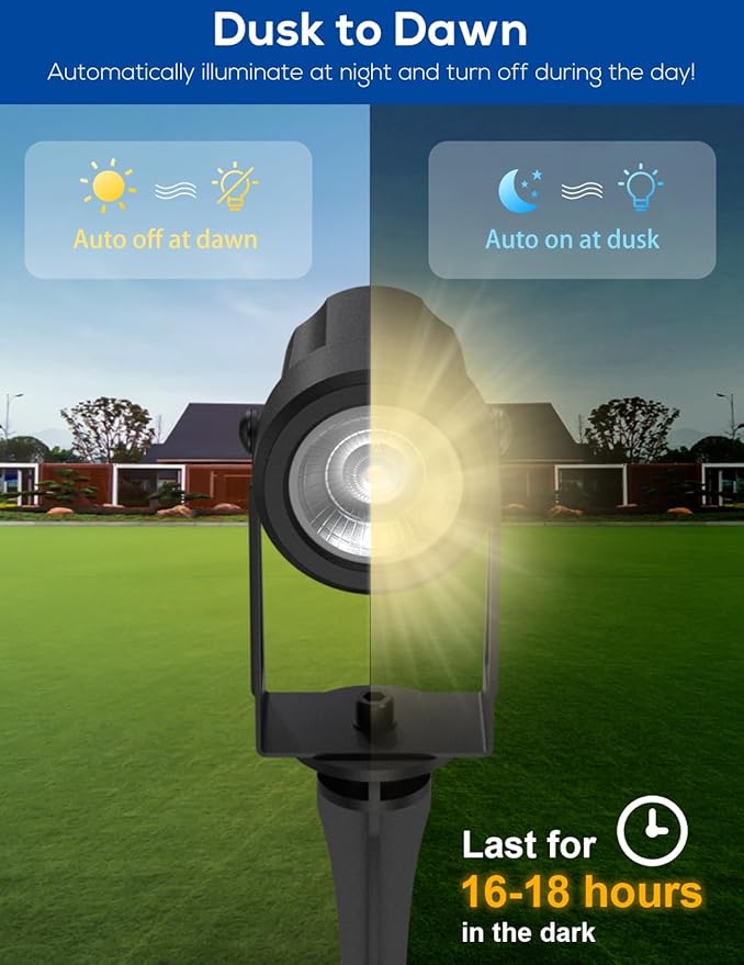 ZYAN Solar Landscape Spotlights Outdoor Waterproof IP65, Solar Powered Garden Yard LED Spot Lights for Outside Plant, Tree, Pathway, Auto On/Off Wall Lights for Walkway, Patio, Lawn-8 Pack