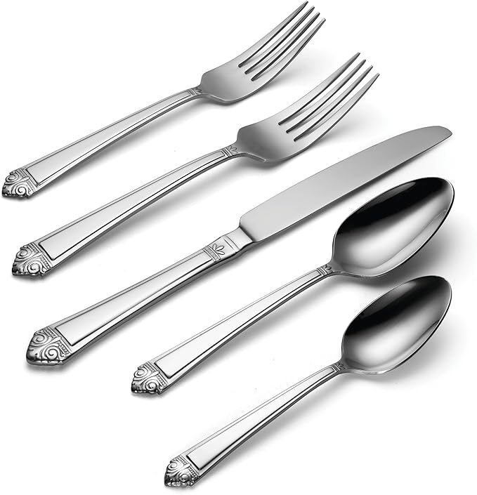 Oneida Eave 20 Piece Everyday Flatware Set, Service for 4, 18/0 Stainless Steel, Silverware Set | (Pack of 3)