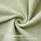 MIULEE Pack of 2 Couch Throw Pillow Covers 24x24 Inch Light Green Farmhouse Decorative Pillow Covers with Stitched Edge Soft Chenille Solid Dyed Spring Pillow Covers for Sofa Bed Living Room