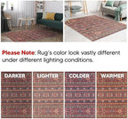 Keen Home Design 9x12 Rug - Machine Washable Area Rug with Non-Slip Backing, Ideal for Living Room, Dining Room, Bedroom - Vintage, Easy Clean, Durable, Low Pile Rug - (9' x 12')