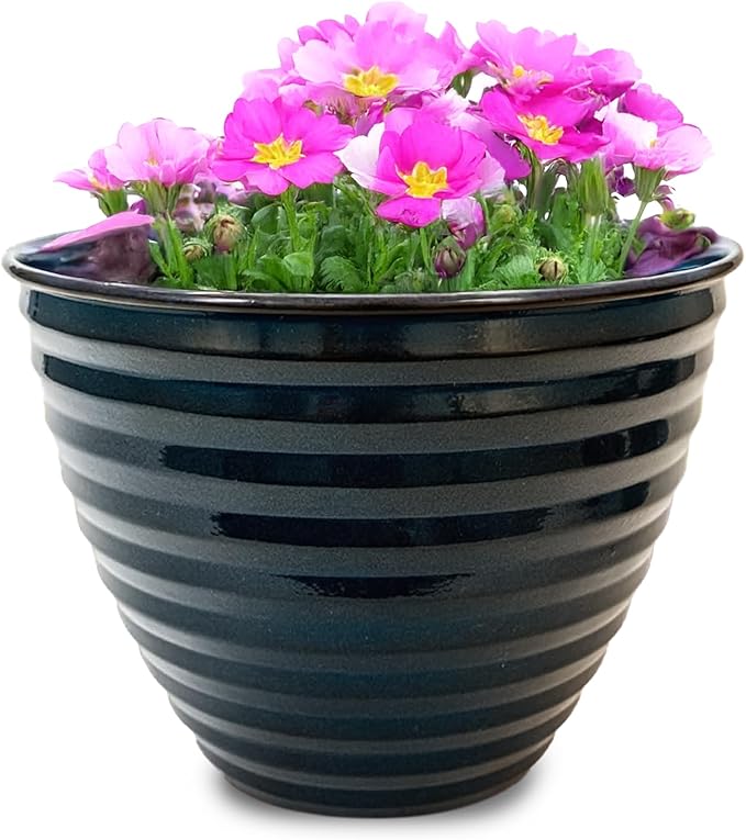 Headwind Avondale Collection Ironstone Decorative Planter - 6 Inch Midnight Sapphire Blue Finish, Lightweight, Durable, Rust-Resistant, Weatherproof, Indoor & Outdoor Use by Robert Allen