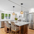 Amber Glass Pendant Lights Kitchen Island 2 Pack 6.29 in Glass Globe Pendant Light Fixture Adjustable Modern Farmhouse Pendant Lighting for Bedroom Dining Room