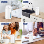 2 Pack Automatic Foaming Soap Dispenser, 13.5oz Touchless Electric Hand Soap Dispenser, Rechargeable Foam Pump for Bathroom Countertop, Kids & Family Use (White)