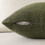 MIULEE 18x18 Inch Decorative Pillow Covers for Couch Bed Set of 2 Textured Boucle Neutral Winter Throw Pillows Olive Green Accent Solid Cushion Pillowcases Sofa Livingroom Home Decor