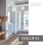 Polished Chrome Crystal Pendant Light, Modern Hanging Light Fixture, Mini Chandelier for Kitchen Dinning Room Bedroom, CKPL5510-1P-PC