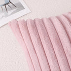 Pallene Faux Fur Plush Throw Pillow Covers 20x20 Set of 2, Luxury Soft Fluffy Striped Decorative Pillow Covers for Sofa, Couch, Living Room, Blush Pink