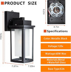 JYZ Dusk to Dawn Outdoor Wall Sconce Lighting, Exterior Outdoor Wall Mount Lantern, Waterproof Anti-Rust Porch Light Fixture, Modern Contemporary Outside Lamp for House Front Door Garage Patio Deck