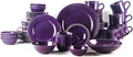 Pearl Dots Stoneware Dinnerware Set (Purple, 56pc Set)